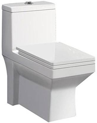 Ceramic One Piece Western Toilet/Commode/Water Closet Siphone Flushing System S Trap - White Western Commode (White) Western Commode (white) Western Commode