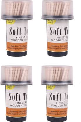 Soft Touch Premium Wooden toothpick 400 unit 5 cm length pack of 4