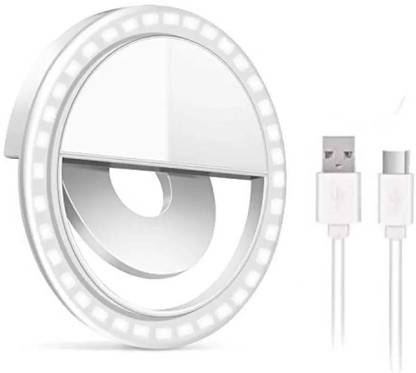 frisky tech Wide Angle Selfie Light Rechargeable Fill-in Light LED Selfie Flash Light Selfie Enhancing Ring Light with 3 Level Brightness for Photography Video Calling Musically and Tik Tok Ring Flash