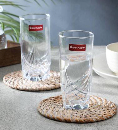 Green Apple (Pack of 6) curve glass Glass Set Water/Juice Glass