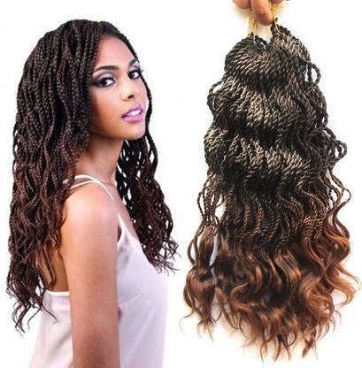 ELISHA 3Pcs, T1B/30: Wavy Senegalese Twist Crochet  Braids Hair Extension