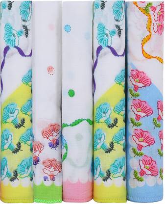 SAVAGE Queen Size Cotton Handkerchiefs for Ladies ["Multicolor"] Handkerchief