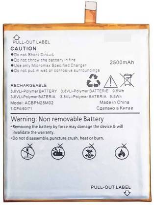 Resolly Mobile Battery For  MICROMAX Canvas Spark 3 Q385