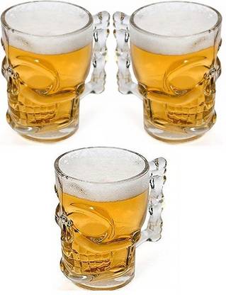 shreenath sales Skull Human Head Beer Party Glass - 500 Ml Glass Beer Mug