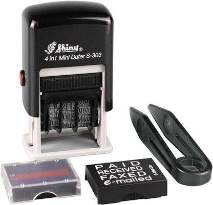 SHINY 4 IN 1 STAMP ( PAID, RECEIVED, FAXED, E-MAILED) SELF INKING