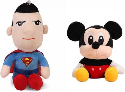 aparna's collection mickey mouse superman avengers marvel heroes cartoon stuffed toy plush soft toy for kids birthday gift love girl  - 30 cm