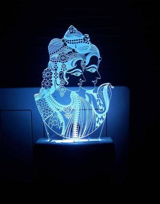 OM INFRA Shiv & Parvati 3D Night Lamp Come with 7 Multicolor & Illusion Design for Rooms Night Lamp