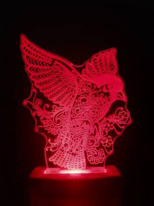 SRM eagle 3D Night Lamp Come with 7 Multicolor & 3D Illusion Design for Rooms Night Lamp