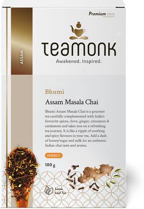 Teamonk Bhumi Assam Masala Chai Leaves With High Antioxidant Properties Cardamom Black Tea Box