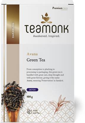 Teamonk Avana Organic Darjeeling Slimming Green Tea Leaves Green Tea Box