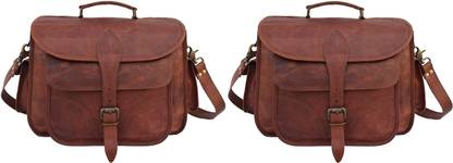 Ismail Exports Vintage Leather DSLR Camera Bag Messenger Crossbody Satchel Briefcase Handbag Unisex 13 Inch pack of 2  Camera Bag