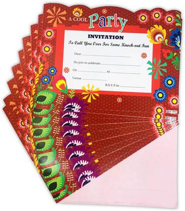 Almoda Creations Party Invitation Cards Card - A Cool Birthday Party to Call You Over for Some Knock-Out Fun. Party Invitation Cards with Envelopes for Kids Invitation Card