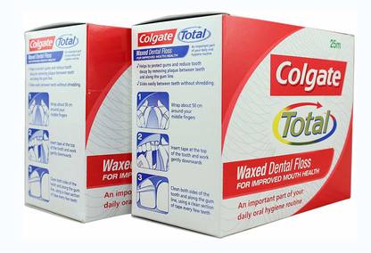 Colgate Waxed Dental Floss Pack Of 12, Each 25 m