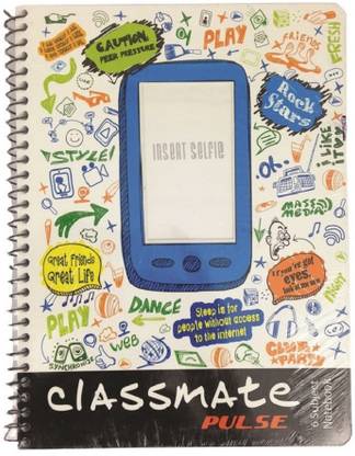 Classmate Model Selfie 70 GSM, 300 Pages Single Line Ruled -Pack of 4 A5 Notebook Single Ruled 300 Pages