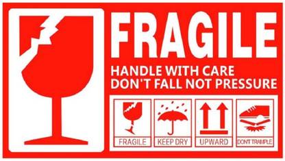 Ab Sab FRAGILE-HANDLE with CARE Pack of 100 Emergency Sign