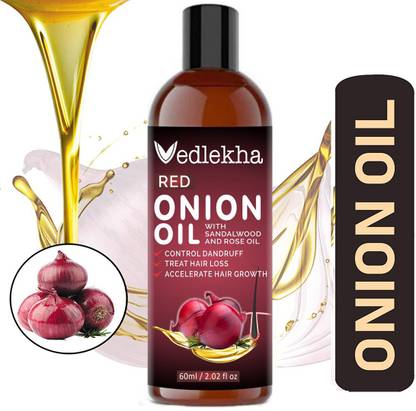 Vedlekha Red Onion Oil With Sandalwood & Rose Oil for Hair Regrowth Hair Oil