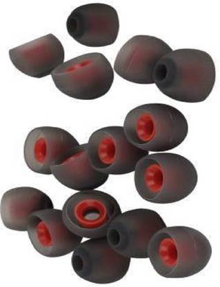 Hoppokart Pack of-10 pcs( 5 Pair ) Red Grey Round Silicon Earbuds (Size-M) In The Ear Headphone Cushion In The Ear Headphone In The Ear Headphone Cushion  In The Ear Headphone Cushion