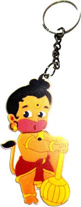 LK Creations Baby Hanuman Cartoon Character Single Sided Printed Acrylic Key Chain