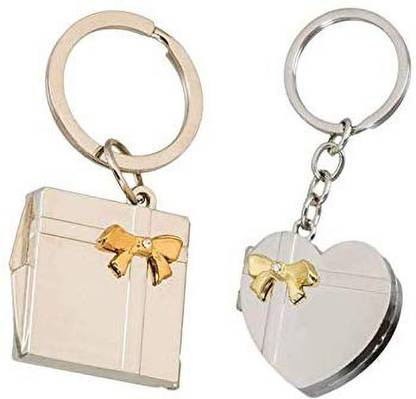 AD SALES Heart Shape + Square Book Shape Photo Frame Keychain Combo Pack Key Chain