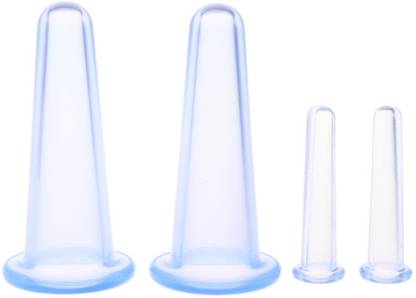 ACUPRESSUREMART 4 Pieces Silicone Anti Cellulite Massage Vacuum Cupping Body Facial Cups for reducing the swelling, smoothing joints, improving smooth wrinkles Massager