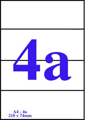 Vcr Size White Self Adhesive Label Sticker For Printer Inject Copier Laser 4a Sticker Per Sheet 100 Sheets Pack Self Adhesive Paper Label Price In India