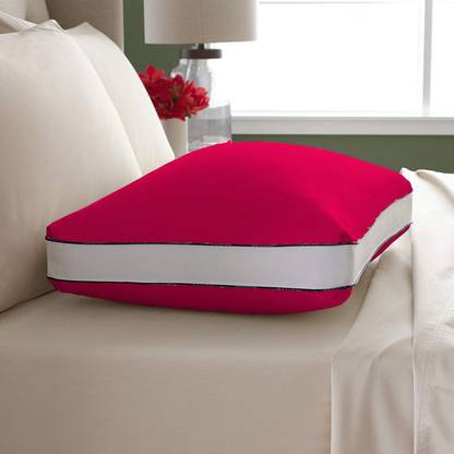 Angel Mommy Colored Piping Gusseted Pillow Cotton Solid Sleeping Pillow Pack of 1