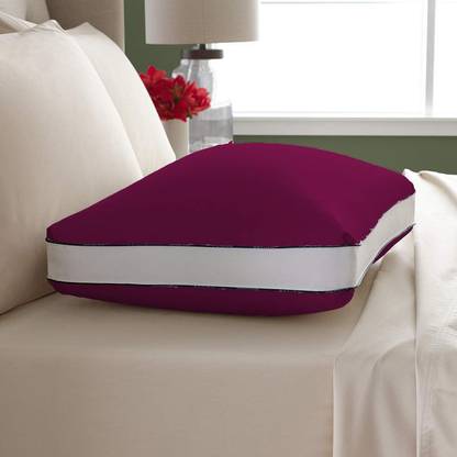 Angel Mommy Colored Piping Gusseted Pillow Cotton Solid Sleeping Pillow Pack of 1