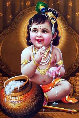 Lord Baby Krishna poster | HD poster for room decor (12x18-Inch, 300GSM  Thick Paper, Gloss Laminated) Paper Print - Religious, Children, Decorative  posters in India - Buy art, film, design, movie, music,