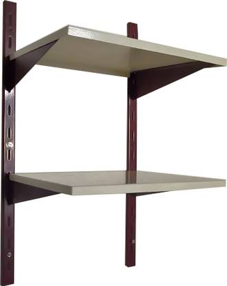 ironic Slotted Channel Rack | Grocery Rack | Multipurpose Adjustable Iron Rack for Kitchen, Shops and Book Shelf Iron Wall Shelf