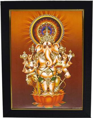 99CRAFTS Subha Nazar Drishti/disti Ganpati Photo Frame Religious Frame