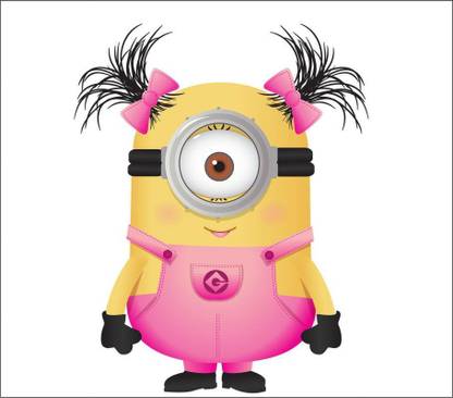 Byte Studio 42 cm Minion Girl Wall Sticker Design Reusable Sticker