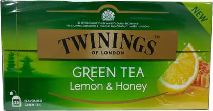 TWININGS Green Tea Lemon & Honey 25 Tea Bags Lemon, Honey Green Tea Bags Box