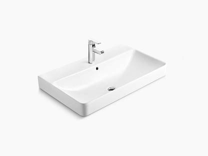 KOHLER K-2749T-1-0 Forefront Vanity Top 900mm with Single Faucet Hole in White Table Top Basin