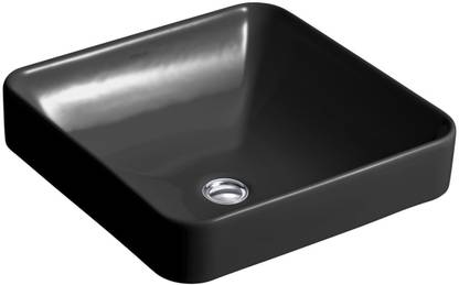 KOHLER K-2661IN-7 Forefront Vessel Bathroom Basin Sink without Faucet Hole in Black 127mm Vessel Sink