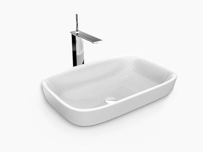 KOHLER K-77762T-0 Modern Life Vessel Bathroom Basin Sink without Faucet Hole in White Vessel Sink