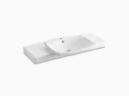 KOHLER K-19034IN-XBV-0 Escale Vanity Top with Single Faucet Hole in White Table Top Basin