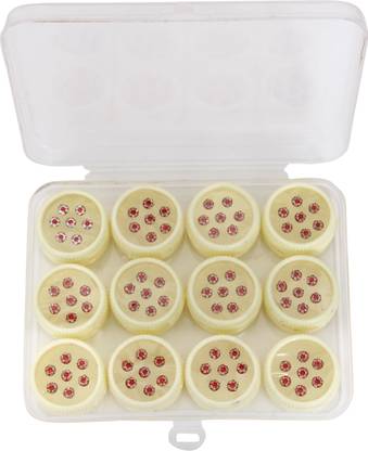YASHANSH 7 PCS RED STONE ROUND BINDI FOREHEAD Red Bindis