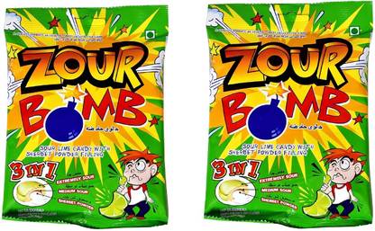 Zour Bomb Lime Candy (Pack of 2) Lime Sour Candy