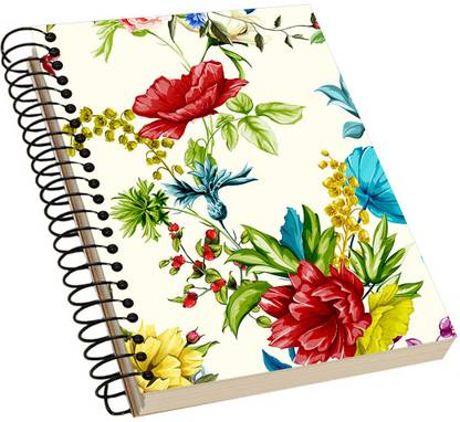 DPL Floral Acrylic Notebook A5 Notebook Single Rule 100 Pages