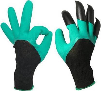 CloudKing Washable Garden Gloves with Right Hand Fingertips ABS Plastic Claws for Pruning, Digging & Planting, One Size Fits All Unisex,Men, Women,Kids | Gardening Gloves, Garden Gloves with Right Hand Fingertips ABS Claws for Pruning, Digging & Planting, One Pair Gardening Shoulder Glove