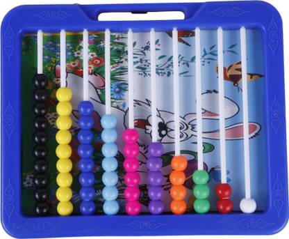 Ratnas 2in1 Classic Counting Slate with writing slate for Kids (Blue)