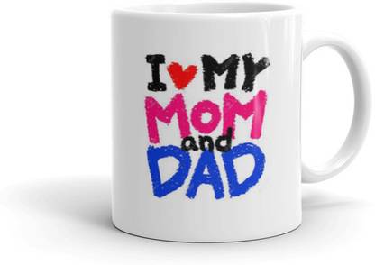 oxkart I Love You Mom And Dad Printed Coffee & Tea Cup Best Gift on Parents Day , Mom Birthday , Anniversery , Parents DayBirthday Gift4You-728 Ceramic Coffee Mug