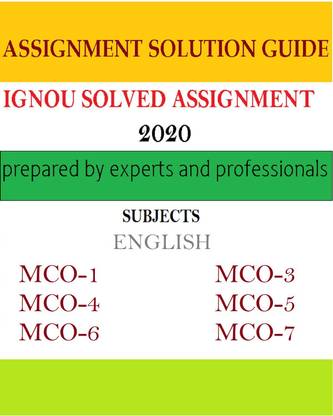Combo Ignou Mco-1,3,4,5,6,7 (English) Solved Assignment (2019-2020)