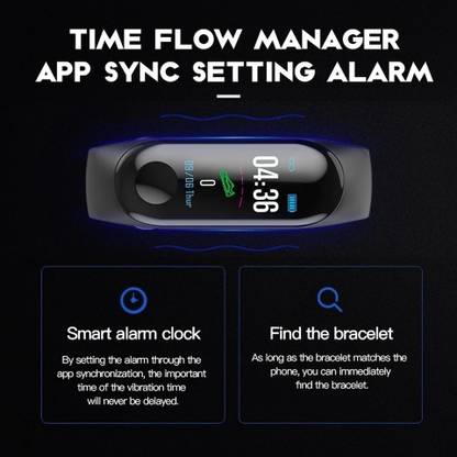 JV VENTURES M3 Smart Band Fitness Tracker  (Black Strap, Size : Regular)