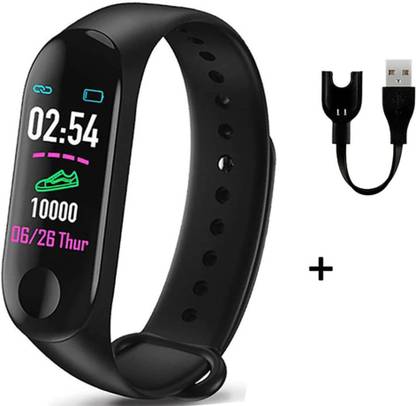 JV VENTURES M3 Smart Band Fitness Tracker  (Black Strap, Size : Regular)