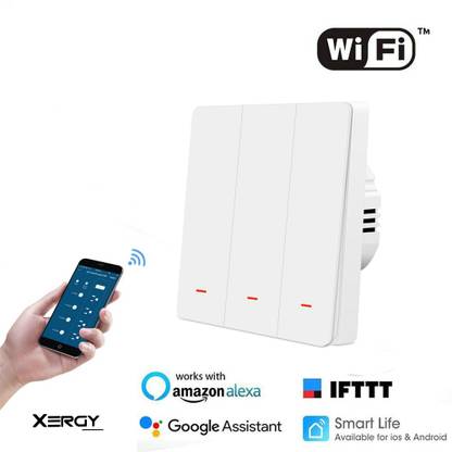 XERGY 3 Gang Smart WIFI Light Switch Work with Alexa Google Assistant and IFTTT for Home Automation with Mechanical Touch Smart Switch