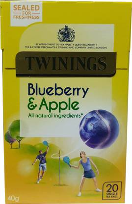 TWININGS Blueberry and Apple Tea 20 Tea Bag Blueberry, Apple Tea Bags Box