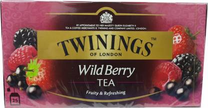TWININGS Wild Berry Tea (Fruity & Refreshing) 25 Tea Bags Strawberry, Blackcurrant, Blueberry Tea Bags Box