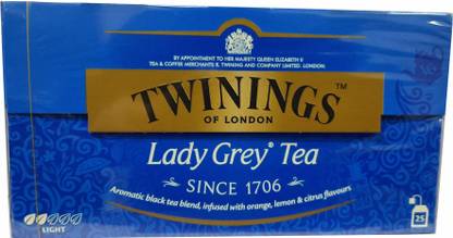 TWININGS Lady Grey Tea - 25 Tea Bags Citrus, Orange, Lemon Tea Bags Box