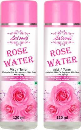 Lalson's Premium Rose Water (Skin Toner) Pack of 2 Men & Women
